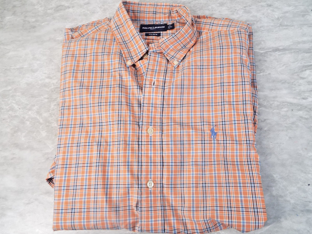 NWT Polo Ralph Lauren Plaid Short Sleeve 100% Cotton Knit Polo Shirt Sz L